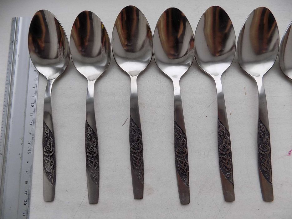 Ложки столовые Роза червление нержавейка ЗІШ, 12 шт новые