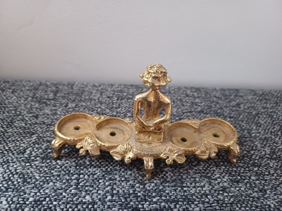 Figurka mosiężna aniołek antyk zabytek PRL-u