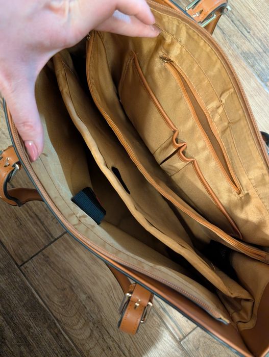 Skórzana torba biznesową, na laptopa dla kobiety shein