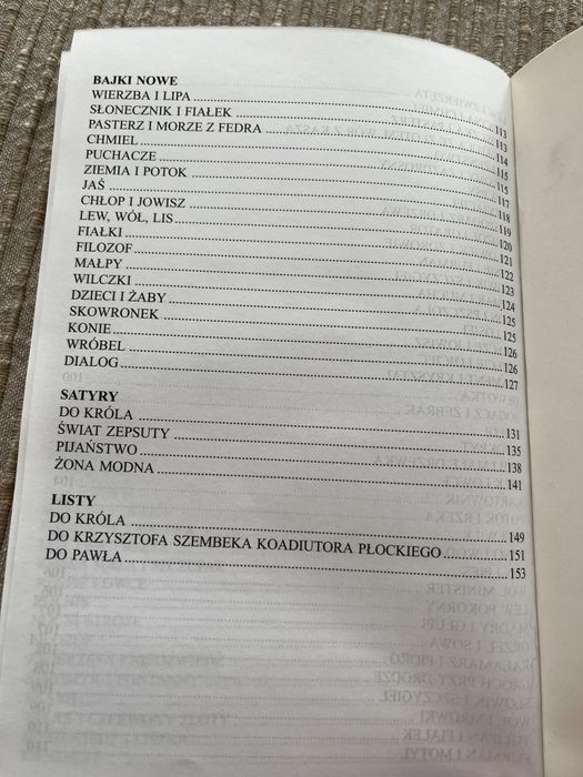 Ignacy Krasicki, utwory wybrane