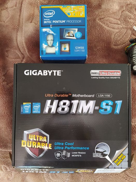 Płyta główna Gigabyte H81M-S1 + Intel Pentium G3450 + chłodzenie