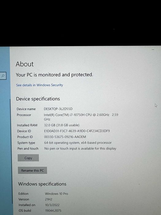 Laptop Lenovo Thinkpad X1 Extreme Gen 3 Intel Core i7 32 GB / 1TB / 4k