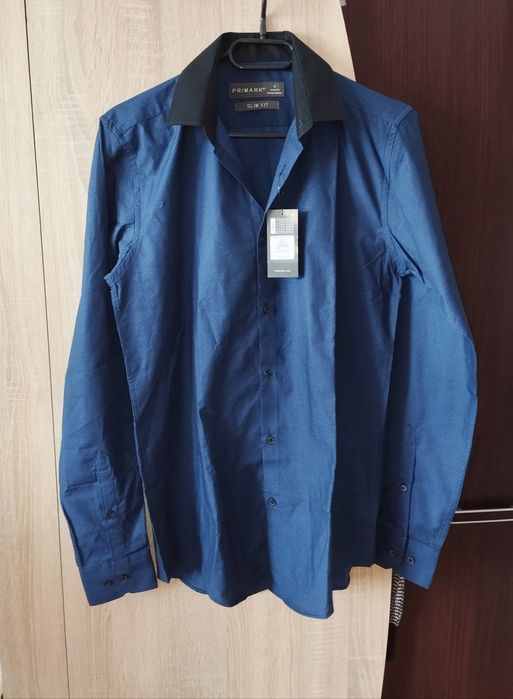 Nowa Koszula Męska Primark Slim Fit / Rozmiar S / 100% Bawełna