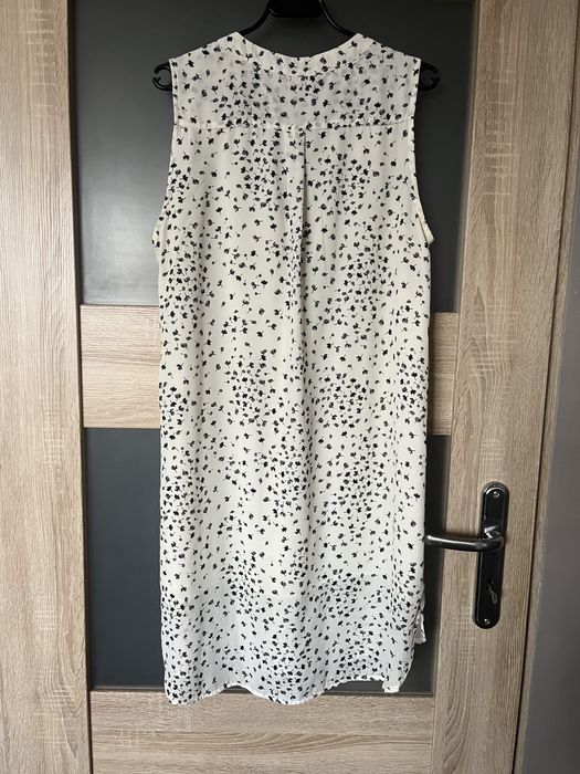 Kremowa zwiewna sukienka na wiosnę/lato, H&M