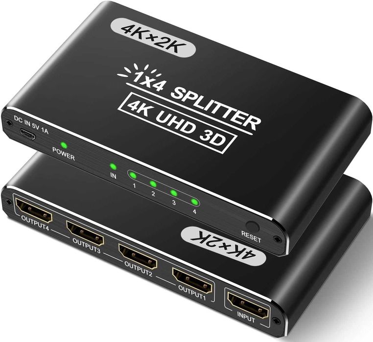 Techole HS104-BK rozdzielacz splitter HDMI 4K UHD Xbox PS4 TV 4 naraz