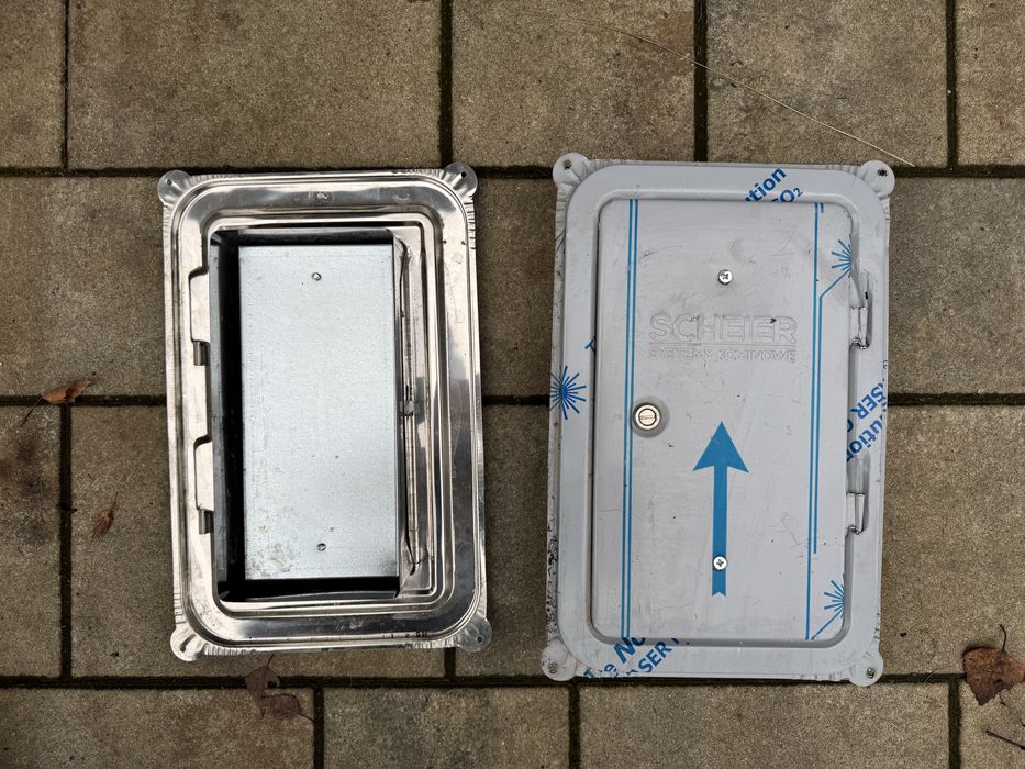 Elementy systemu kominowego Scheier – kratki, drzwiczki, płyta, rury