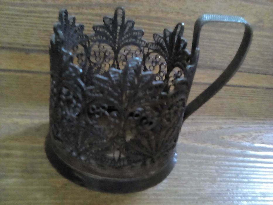 Подстаканник мельхиоровый посеребренный