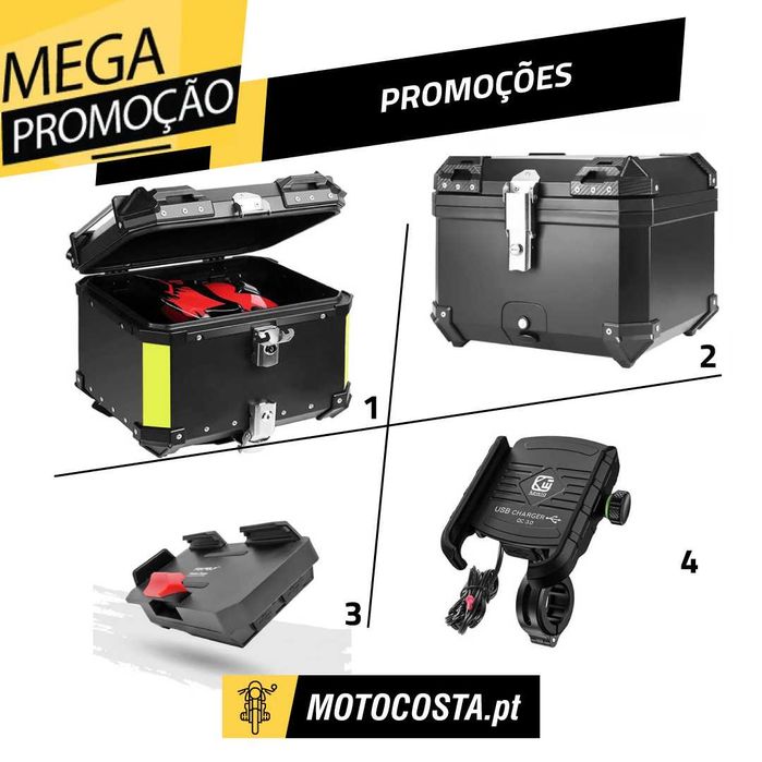 Promoções Moto - Top Cases, Suportes e Acessórios - MOTOCOSTA