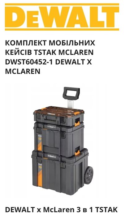Комплект ящиков McLaren Dewalt TSTAK (DWST60452-1) девалт