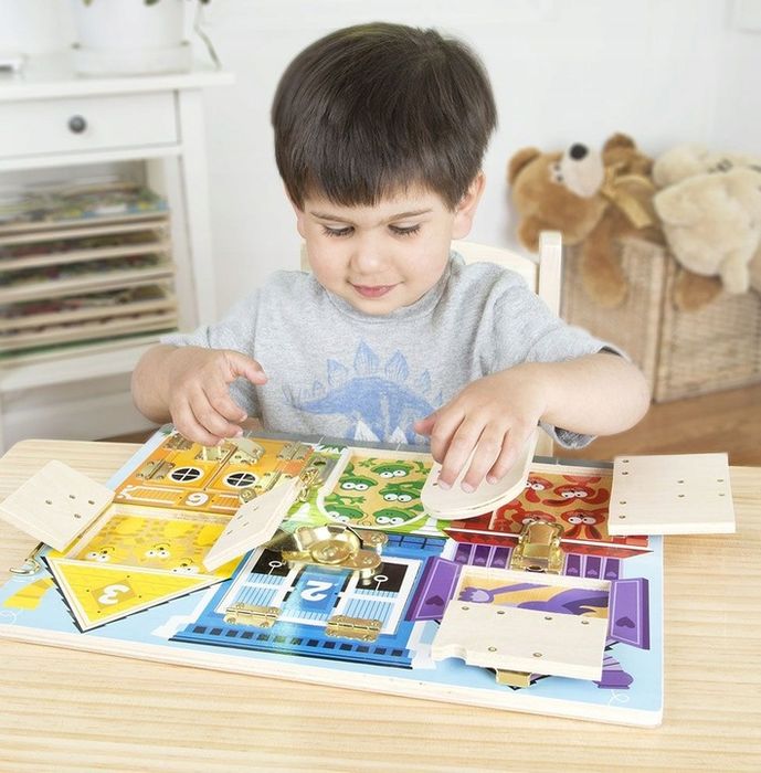 Tablica Melissa And Doug 13785 Drewniania Zamki Tablica Manipulacyjna