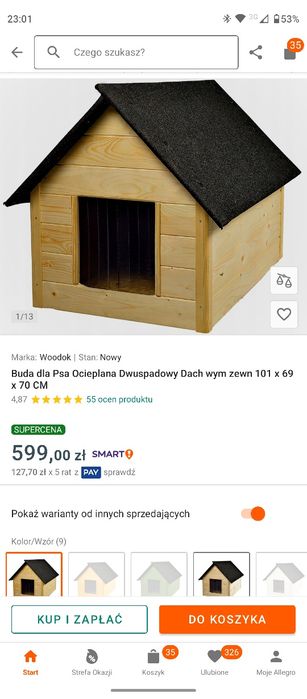 NOWA Duża buda dla psa 101x69x70