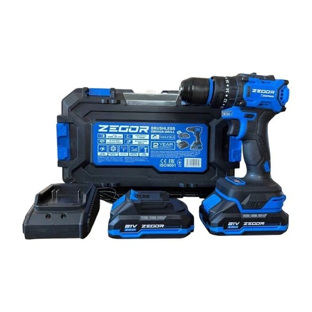 Шуруповерт акумуляторний ударний ZEGOR CDAX-21BLH безщітковий