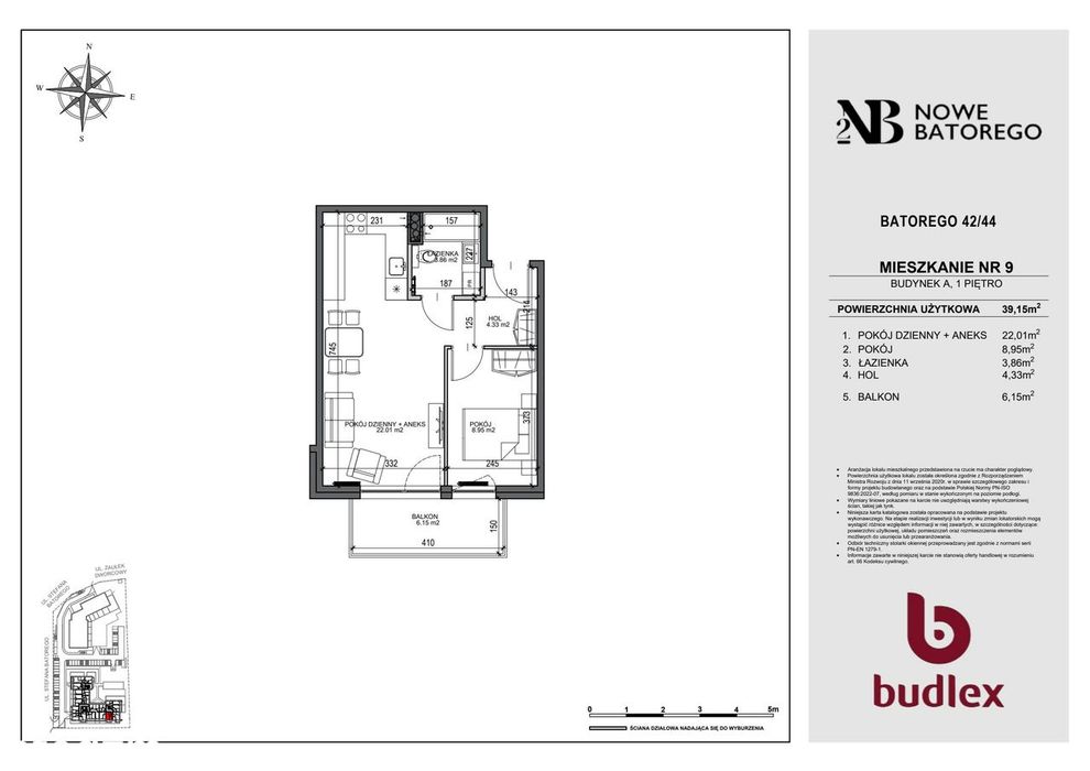 2-pokojowe mieszkanie 39m2 + balkon Bez Prowizji