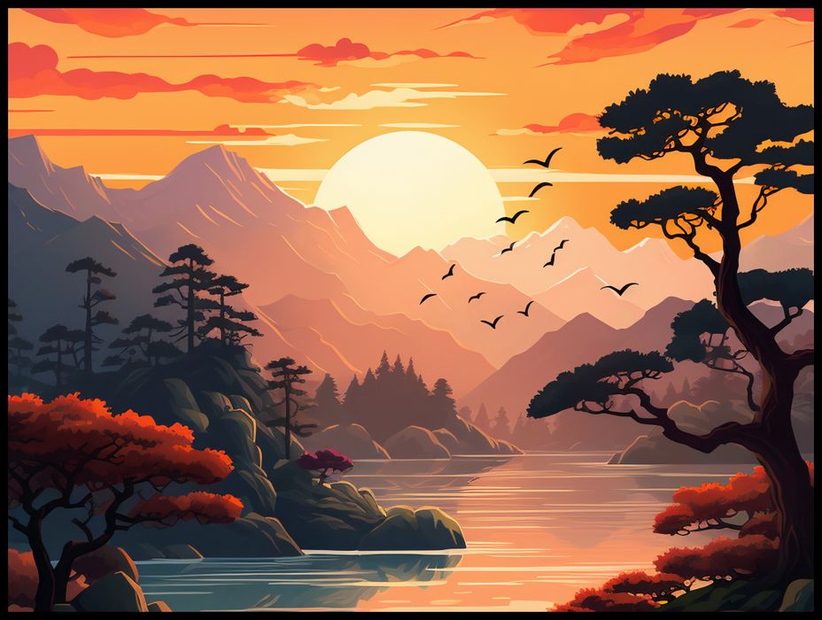 Plakat 100x75cm Złoty Zachód