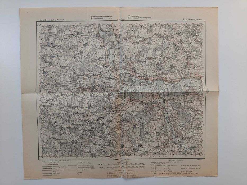 Stara mapa Drohiczyn nad Bugiem do 1939 roku