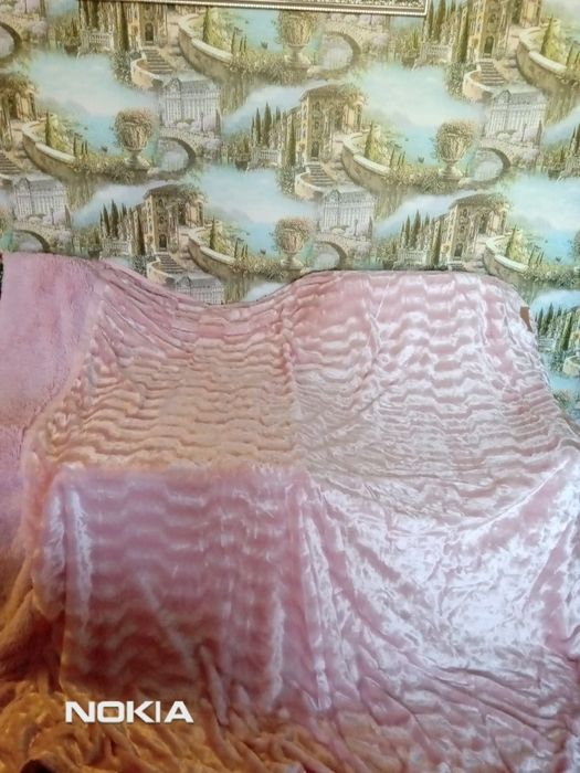 Новый плед (покрывало) "Норка" евроразмер 220/240 пудрового цвета