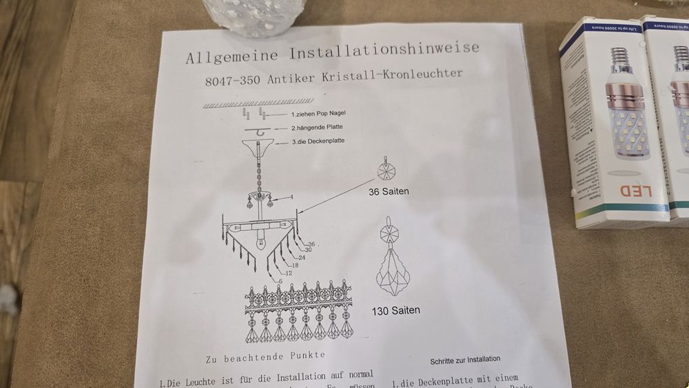 Elegancki Żyrandol z kryształkami glamour