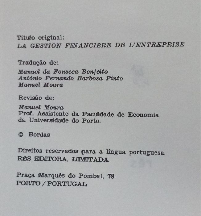 Gestão Financeira das Empresas - 1983