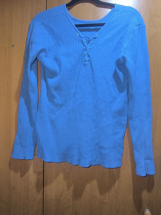 Sweterek prążkowany bluzka super skład welna kaszmir wiskoza