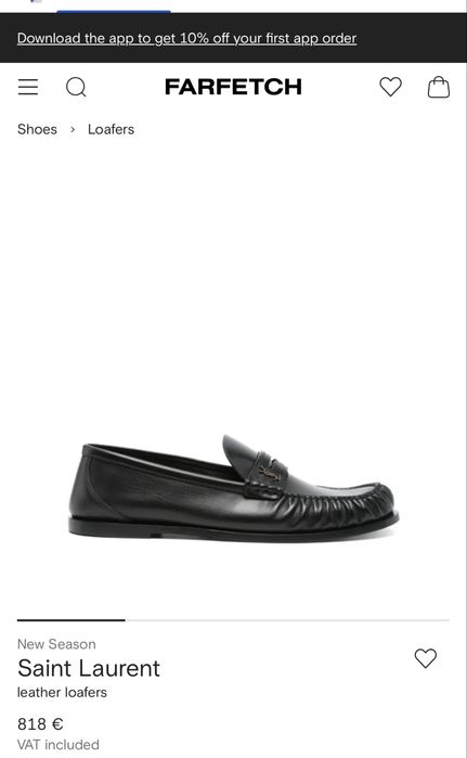 Ysl оригінал чорні лофери, 41