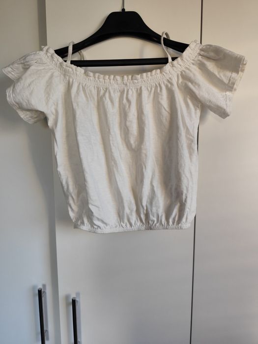 Elegancki śliczny t-shirt na ramiona damski S