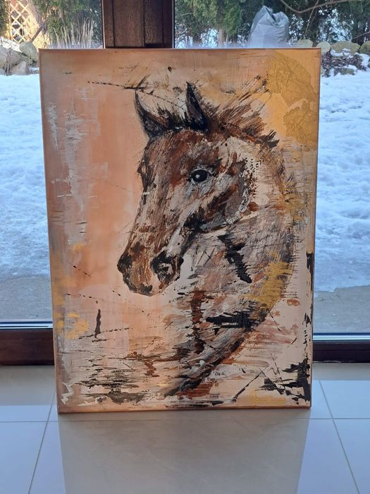 Obraz Akryl na płótnie 55cm x 75cm "Koń"