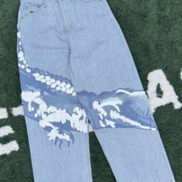 ТОП ПРОДАЖУ!! Купити джинси Лакоста, штани Lacoste, джинси Lacosta світло сині на весну або літо, придбати широкі Baggy jeans беггі джинси Лакоста