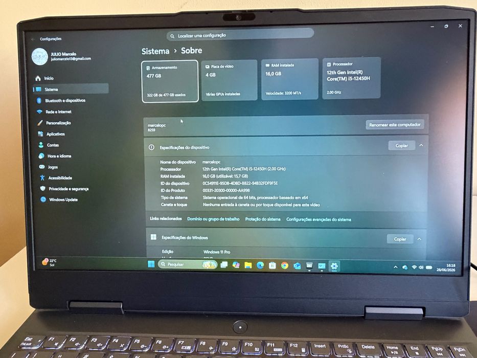 Portatil gaming LENOVO