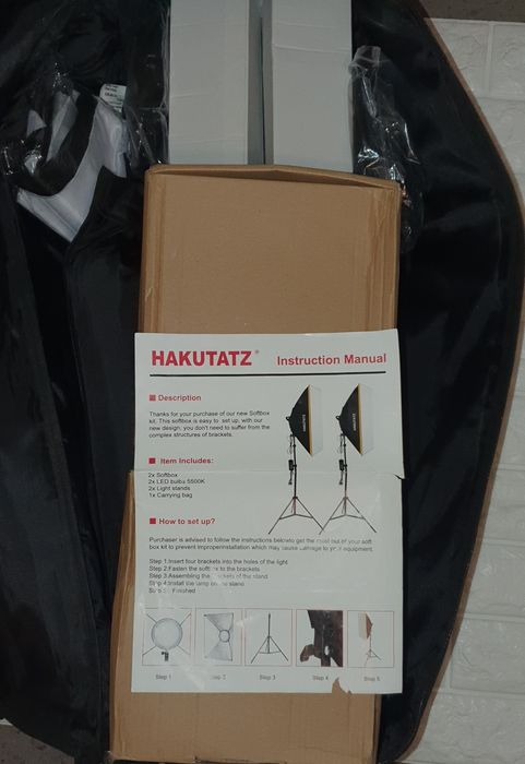 2x lampy studyjne plus softbox 50x70cm żarówki  LED  5500K