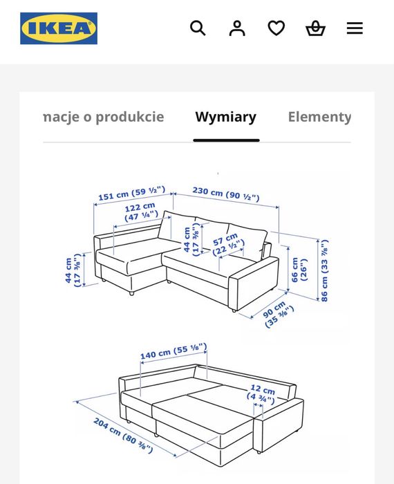 Naroznik IKEA Friheten