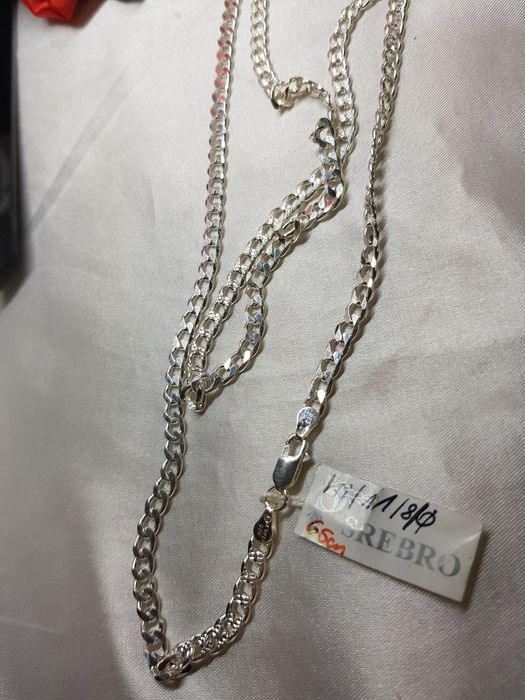 Srebrny łańcuszek splot pancerka srebro 925 długość 65cm