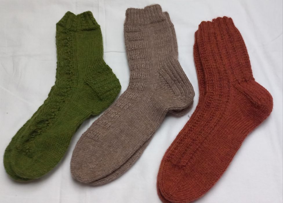 Skarpety 37 wełniane zestaw 4 pary rękodzieło handmade