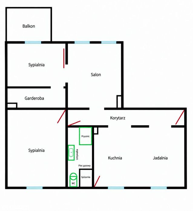 82m² | 3 pokoje + duża kuchnia z jadalnią | centrum | bez pośredników