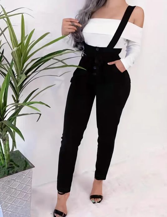 Spodnie damskie na szelki L-xl