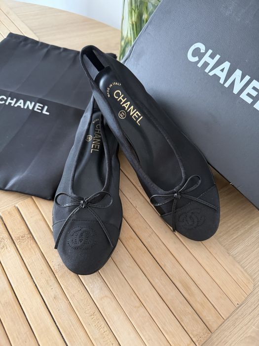 Balerinki Chanel Espadryle CC Mokasyny