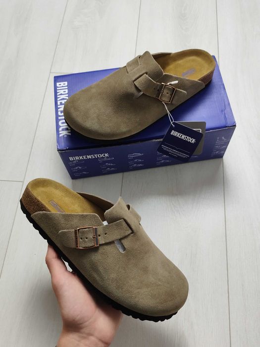 Birkenstock Boston / Біркенсток Бостон Сабо Taupe та Black Унісекс 38-43