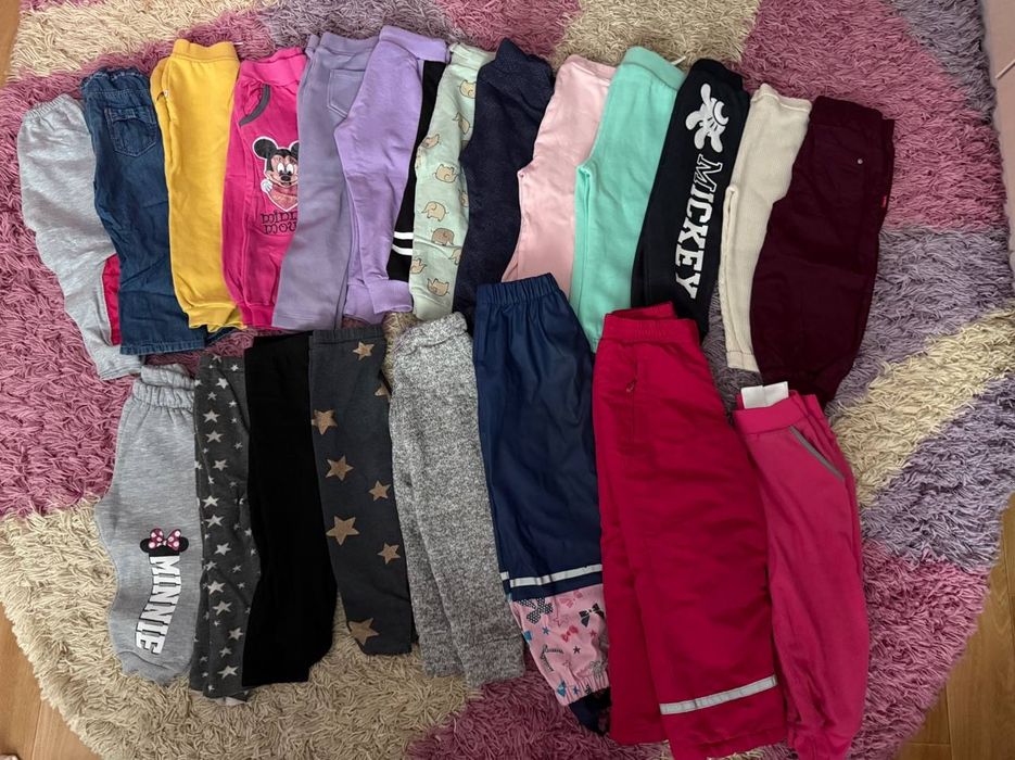 Штани, лосіни, кофти, плаття, шапки футболки на дівчинку  86-98