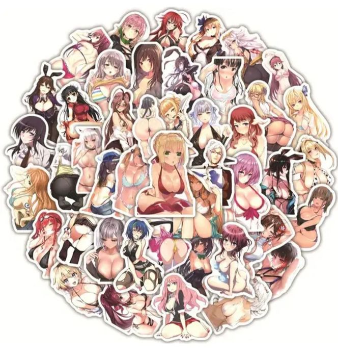 Стикеры водонепроницаемые наклейки аниме хентай набор тянки