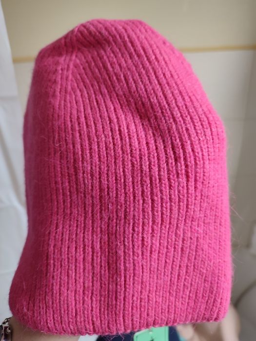 Czapka uniwersalna fuksja moher akryl nylon