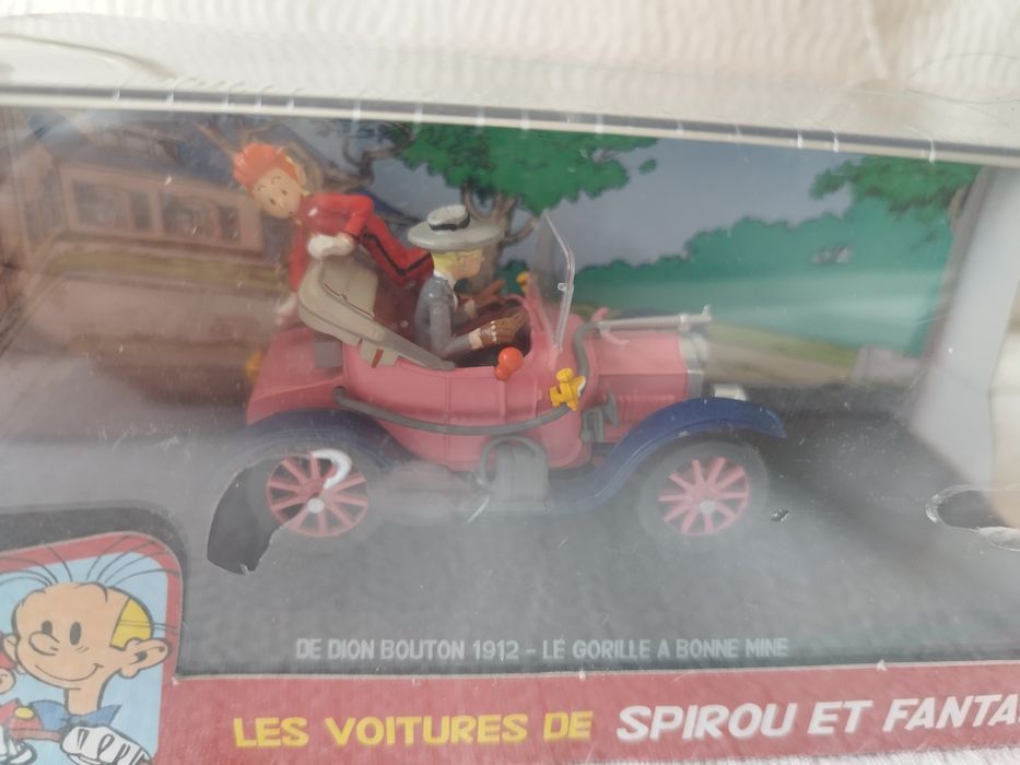 Miniatura do carro Spirou De Dion Bouton de 1912, do álbum "Le Gorille a Bonne Mine