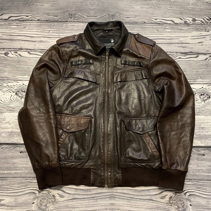 Кожаная куртка GooseCraft Aviator Flight Pilot Bomber Alpha Top Gun