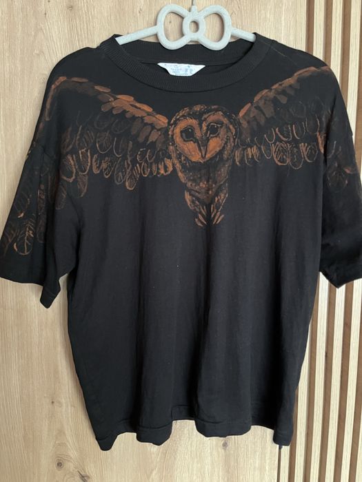 Top  s-l oversize sowa bleach paint unikat y2k boho ptak