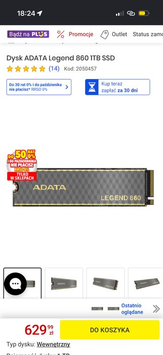 Dysk adata m.2 1 tb
