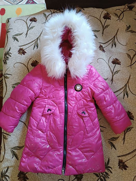 Зимнее пальто для девочки, 98