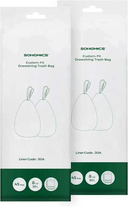 Мішки для сміття KRB30A02 мешки для мусора SONGMICS  2х45шт, 74х53см