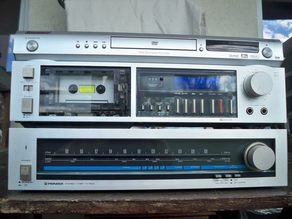 wieża Pioneer blue line CT-520 i TX-520L odtwarzacz DVD DV-380 + pilot