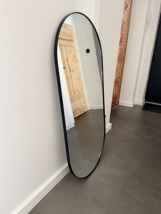 Ikea Lindbyn lustro czarne nowe owalne