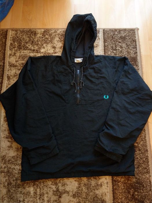 vintage kurtka z kapturem anorak Fred Perry sportswear haft logo