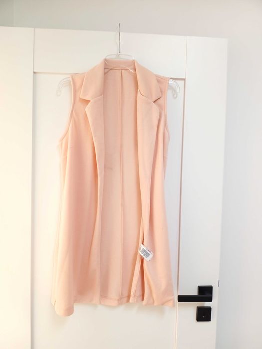 newlook elegancka biurowa wizytowa narzutka bluzka kremowa 40L kremowa