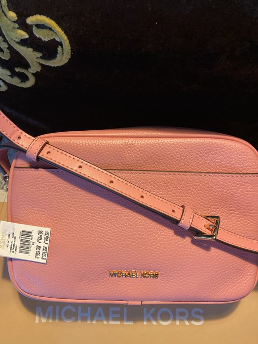 Mala/carteira Michael Kors pele/rosa Estrear, tam medio